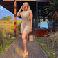 Deconstructed Nude jumpsuit
