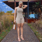 Deconstructed Nude jumpsuit